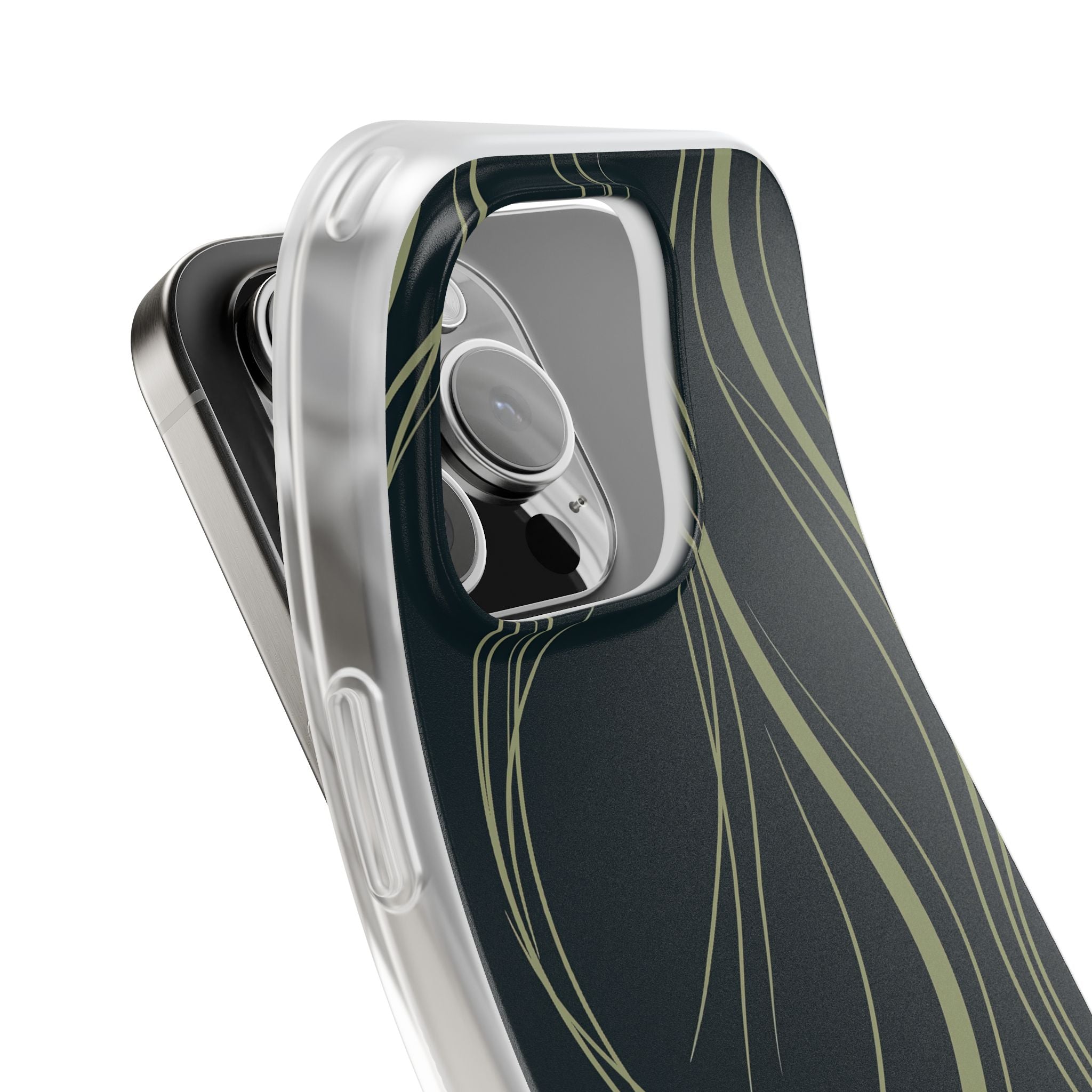 Green Lite Phone Case for iPhone - Obsidian Sage Flow