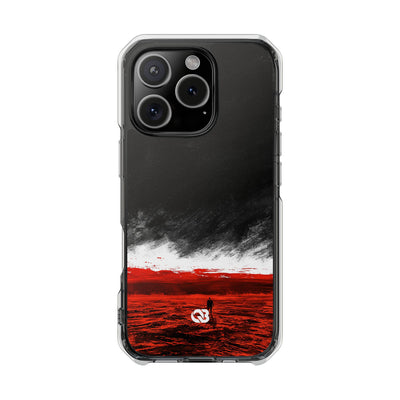 Crimson Void · Clear Impact Magnetic Phone Case for iPhone ·  Black