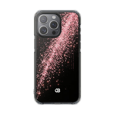 Rose Digital Cascade · Clear Impact Magnetic Phone Case for iPhone · Pink