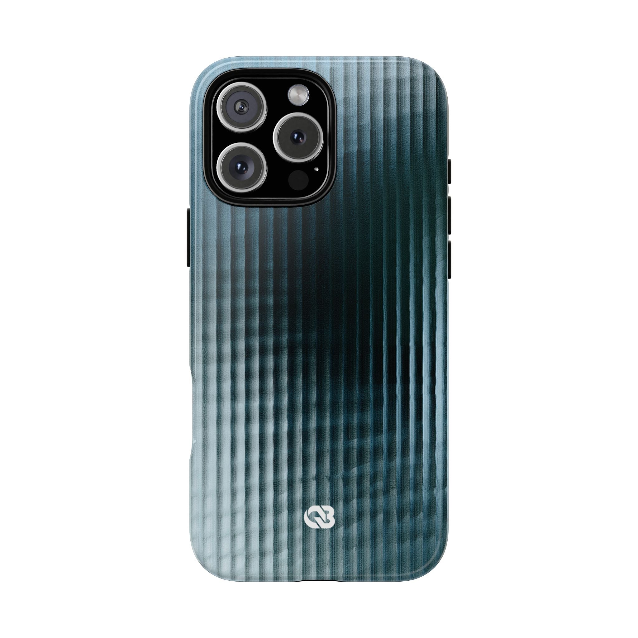 Blue Tough Phone Case for iPhone - Glacial Reeded Glass