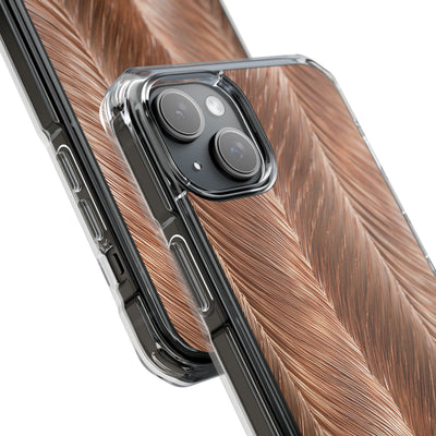 Rose Gold Weave · Clear Impact Magnetic Phone Case for iPhone · Brown
