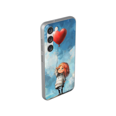 Crimson Heart Sky · Soft Phone Case for Samsung