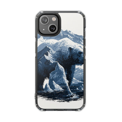 Fjord Summit Bear · Clear Impact Magnetic Phone Case for iPhone · Blue