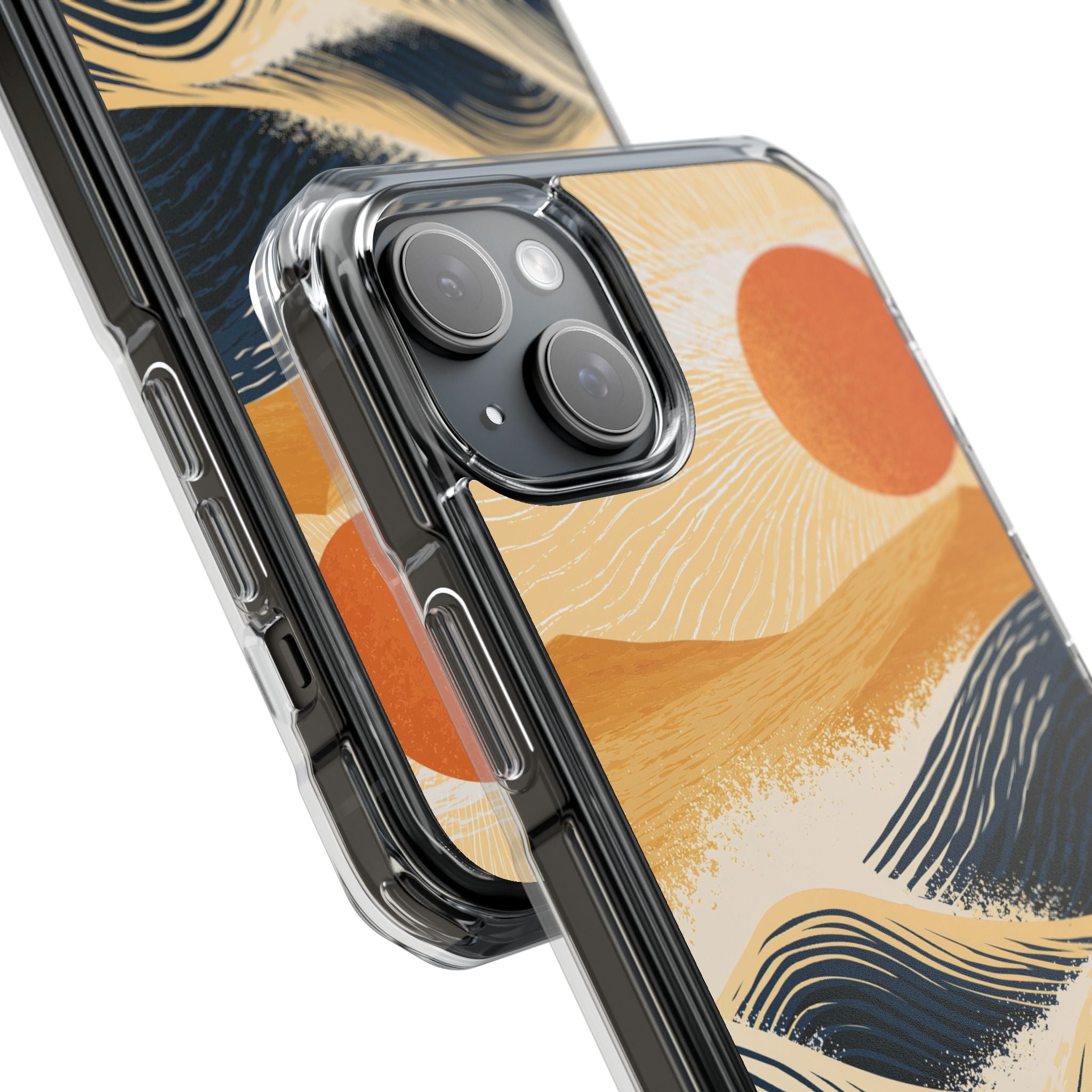Blue Impact MagSafe Phone Case for iPhone - Kyoto Cresting Tide