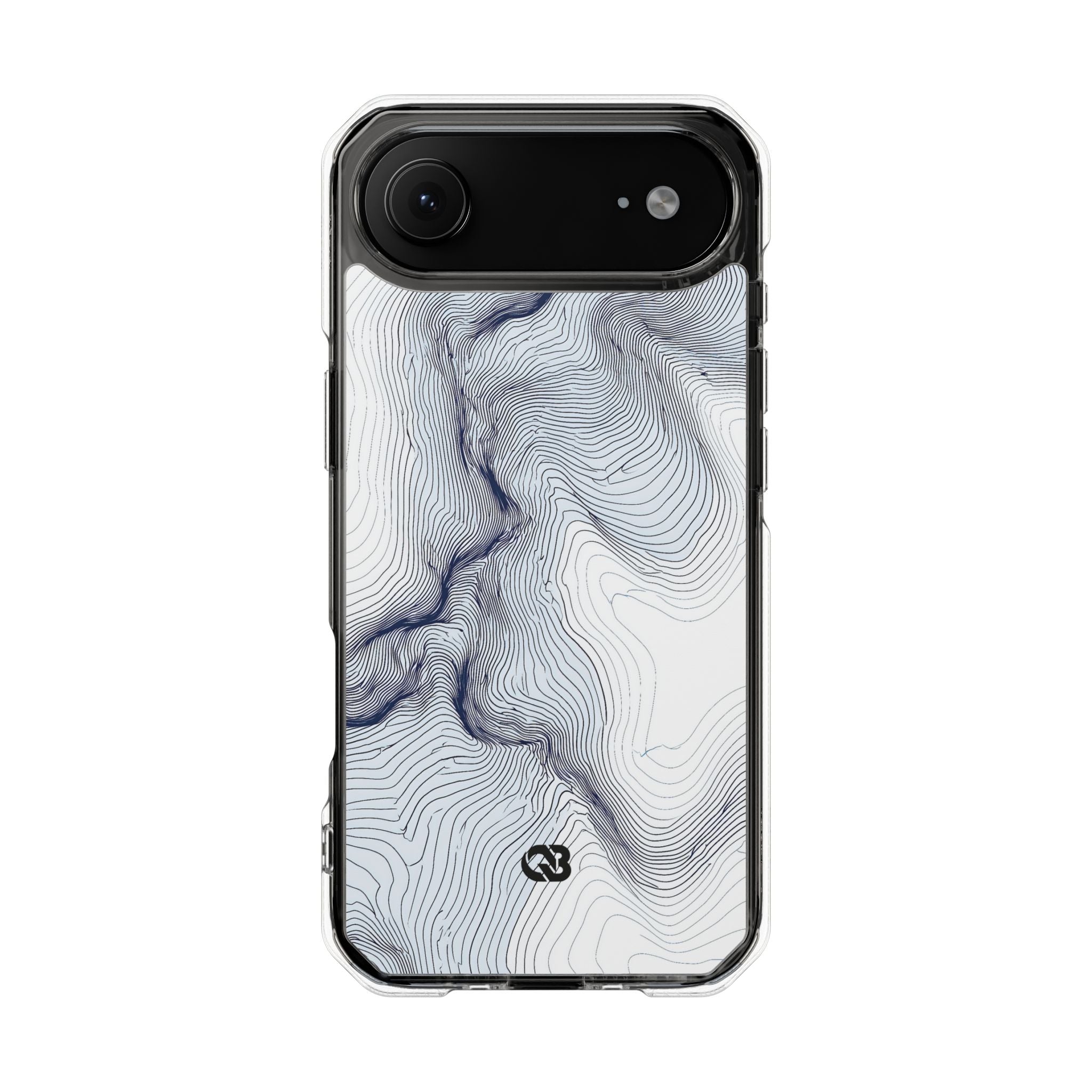 White Impact MagSafe Phone Case for iPhone - Nordic Ridge Topo