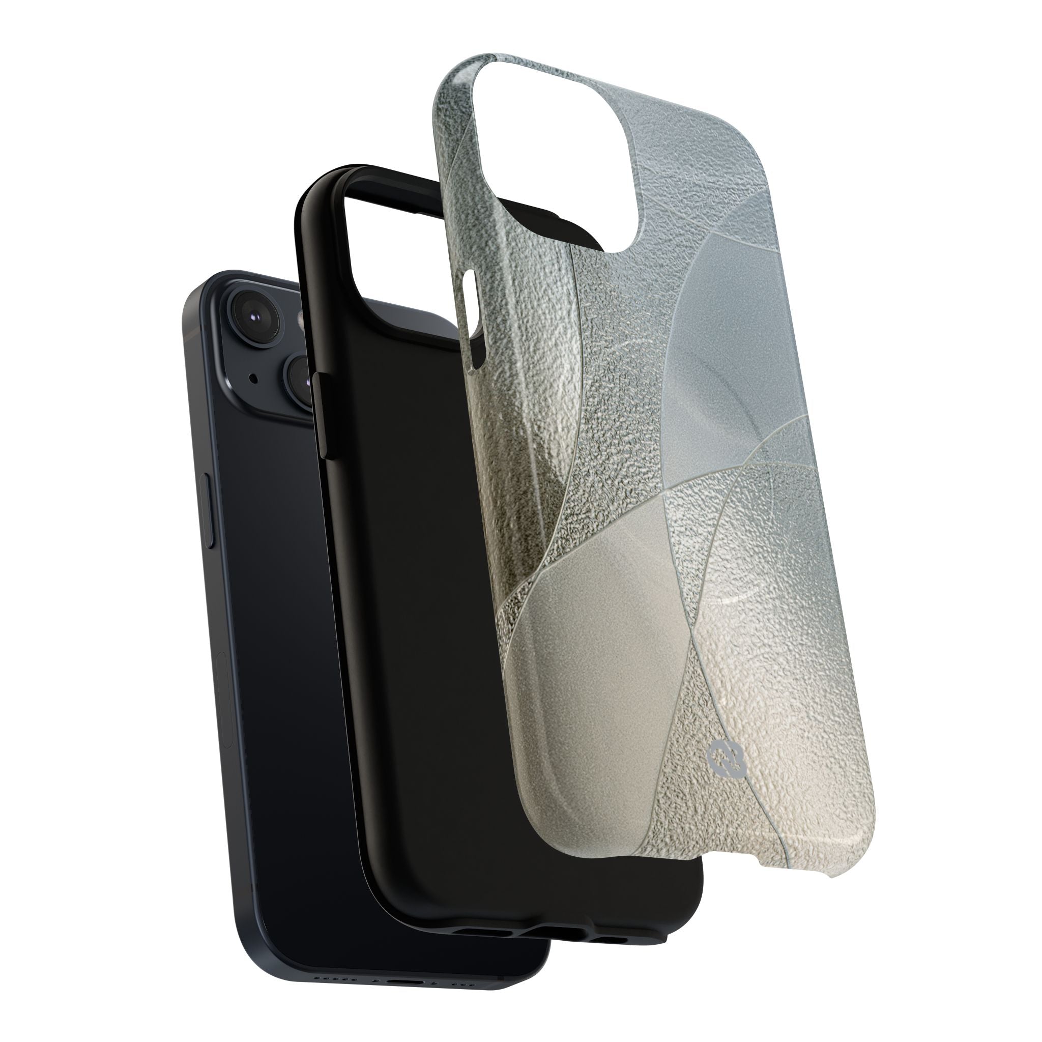 Silver Tough 2.0 Magsafe Phone Case for iPhone - Frosted Silver Mosaic