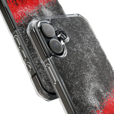 Crimson Noir Drip · Clear Impact Magnetic Phone Case for iPhone ·  Black