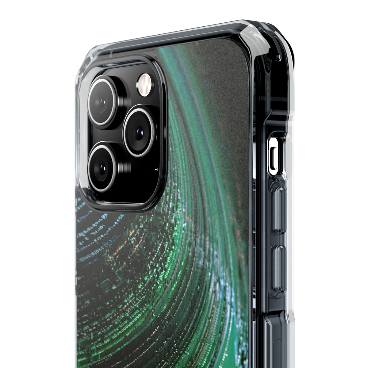 Orbital Data Stream · Clear Impact Magnetic Phone Case for iPhone · Green