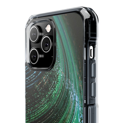 Orbital Data Stream · Clear Impact Magnetic Phone Case for iPhone · Green