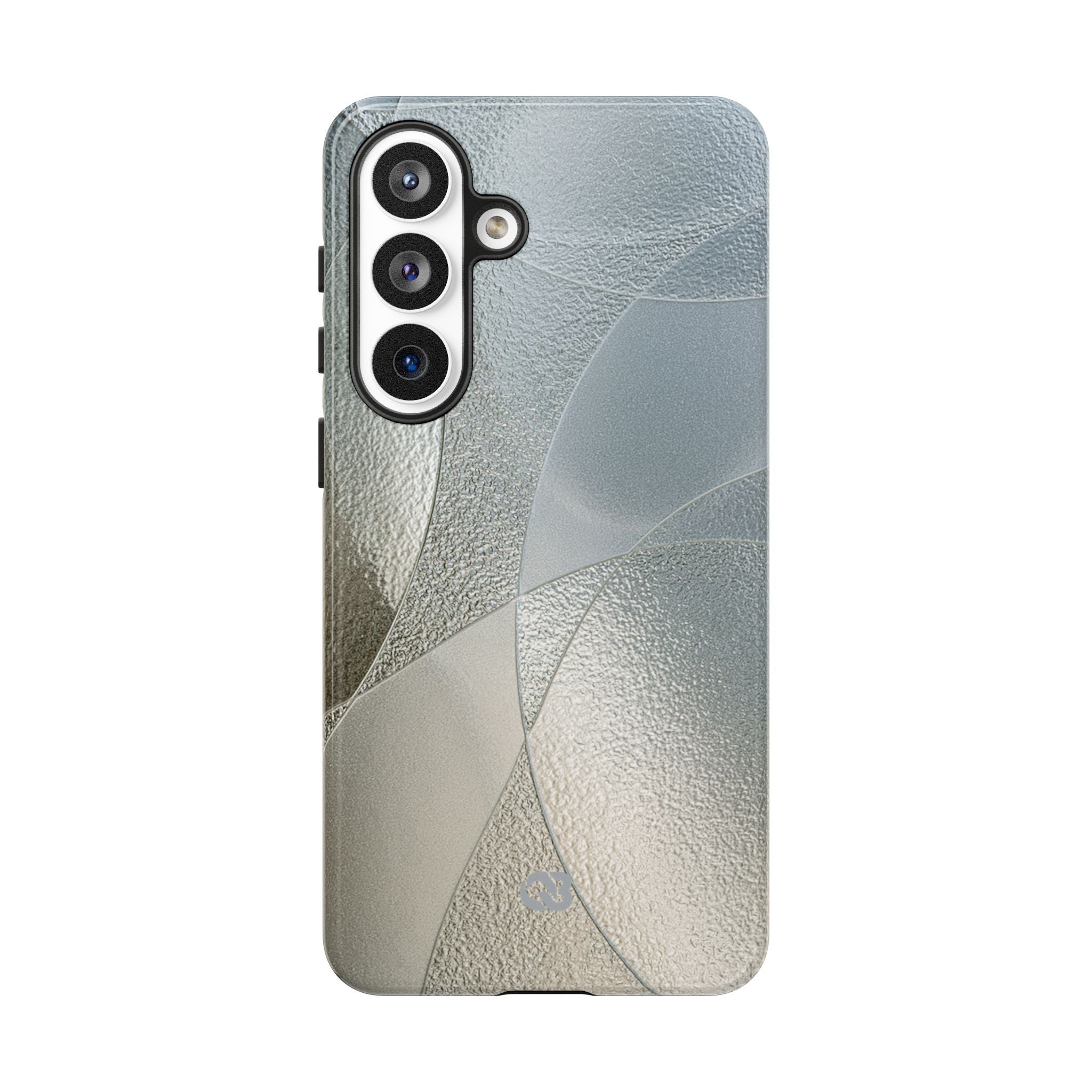 Silver Tough Phone Case for Samsung - Frosted Silver Mosaic