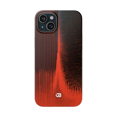Red Lite Phone Case for iPhone - Crimson Frequency Pulse