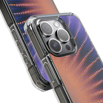 Luminous Aura Burst · Clear Impact Magnetic Phone Case for iPhone · Blue