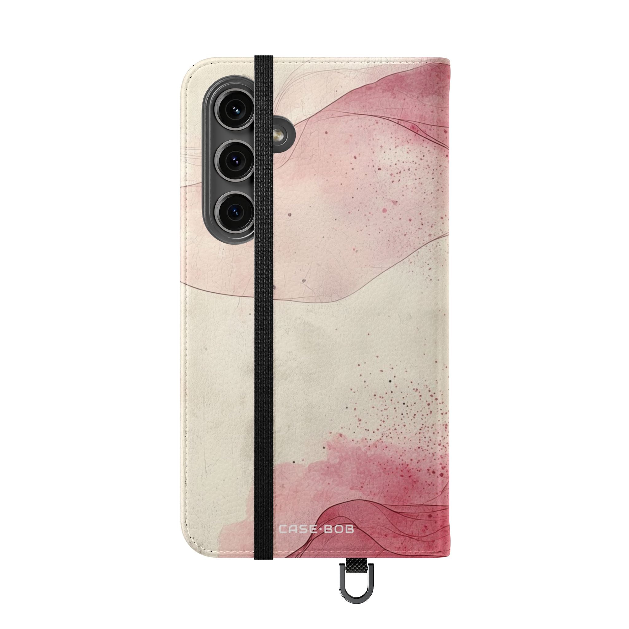 Crimson Ribbon Waves - Samsung S24 Plus Case - Wallet