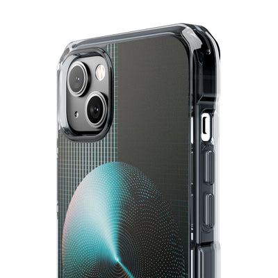 Blue Impact MagSafe Phone Case for iPhone - Cyan Vector Sphere