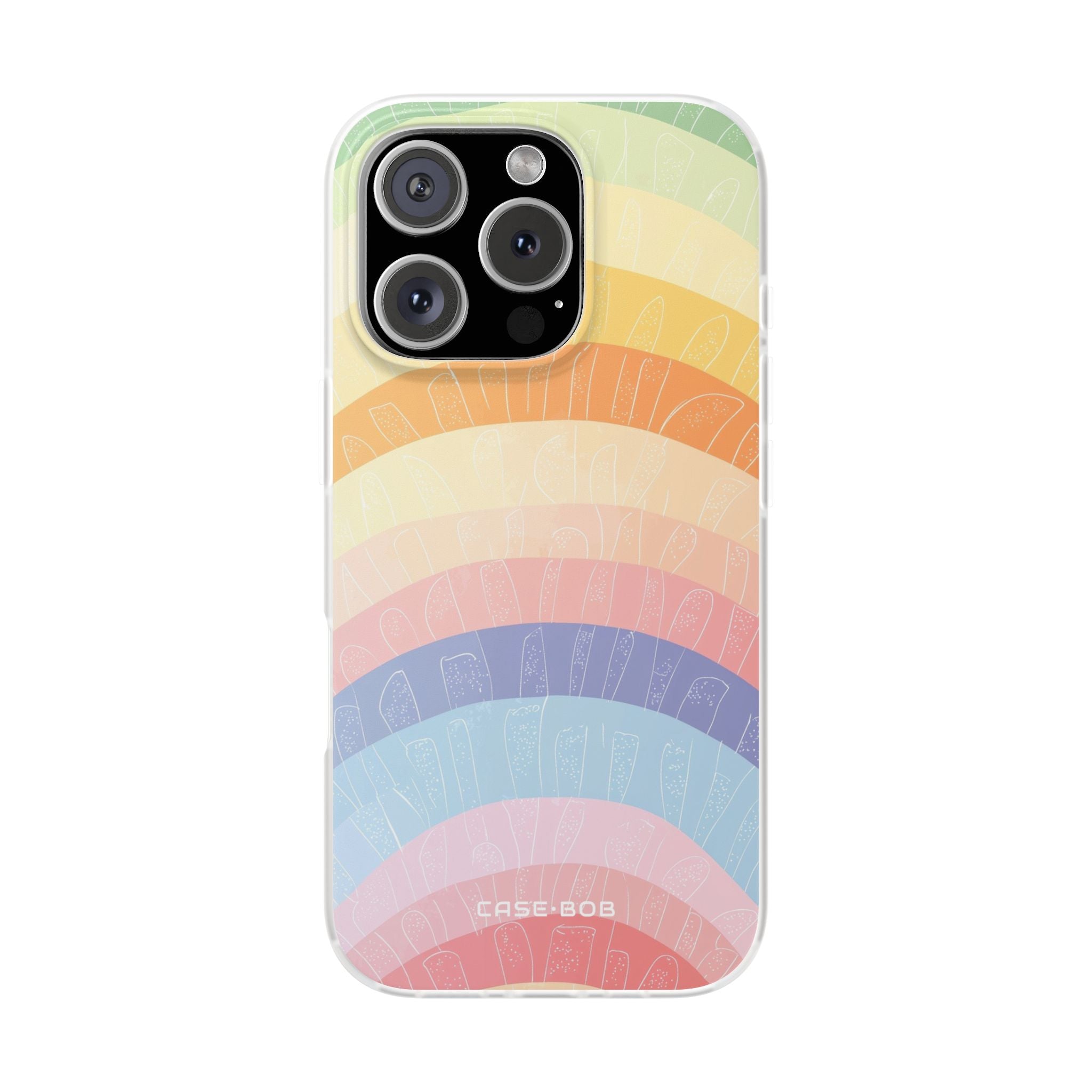 Pastel Regenboog Bandjes iPhone 16 Pro Cover - Soft