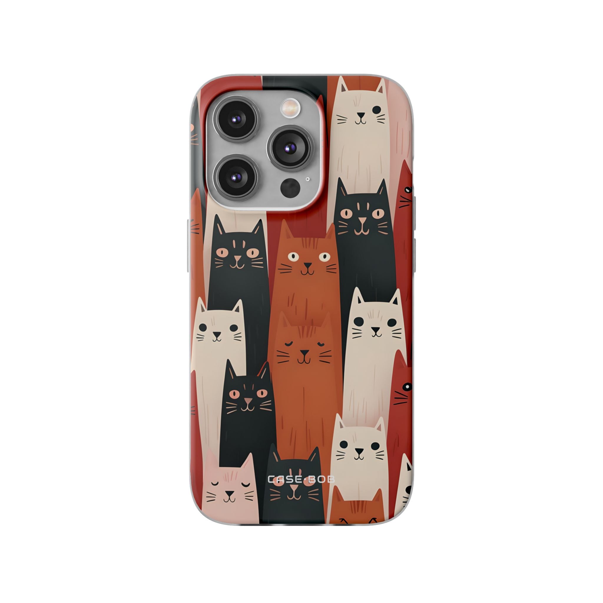 Verlängerte Katzen Schwarzes iPhone 14 Pro Case - Soft