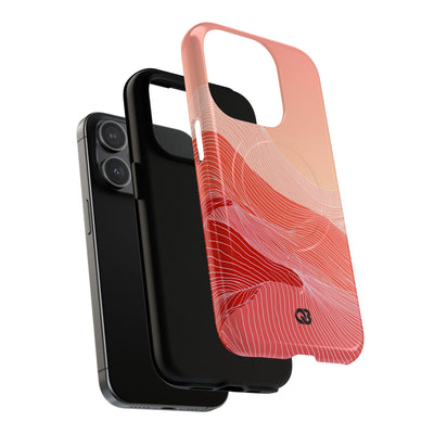 Red Tough 2.0 Magsafe Phone Case for iPhone - Crimson Ridge Contour