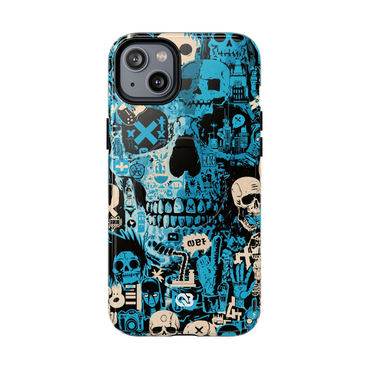 Electric Skull Graffiti · Tough 2.0 Magnetic Phone Case for iPhone · Blue