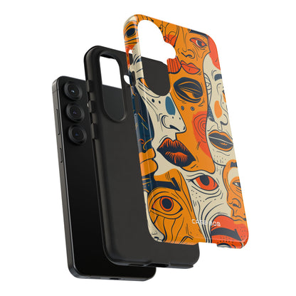 Tangled Faces Sunset Samsung S25 Case - Tough