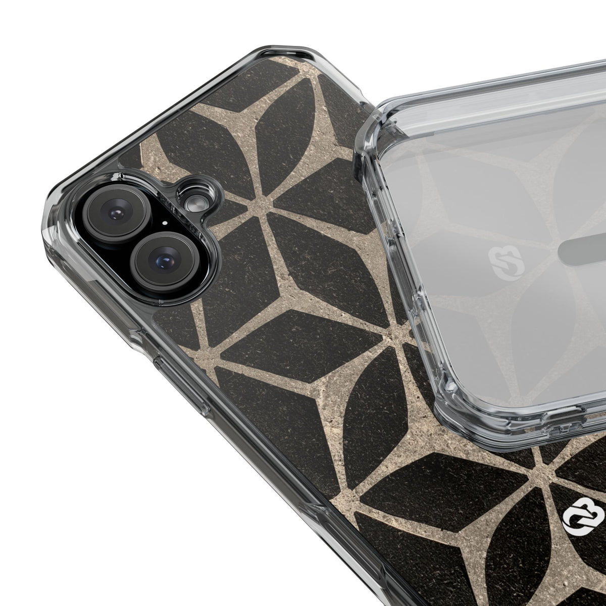 Concrete Mosaic Star · Clear Impact Magnetic Phone Case for iPhone · Black