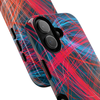 Neon Fiber Stream · Tough 2.0 Magnetic Phone Case for iPhone · Red