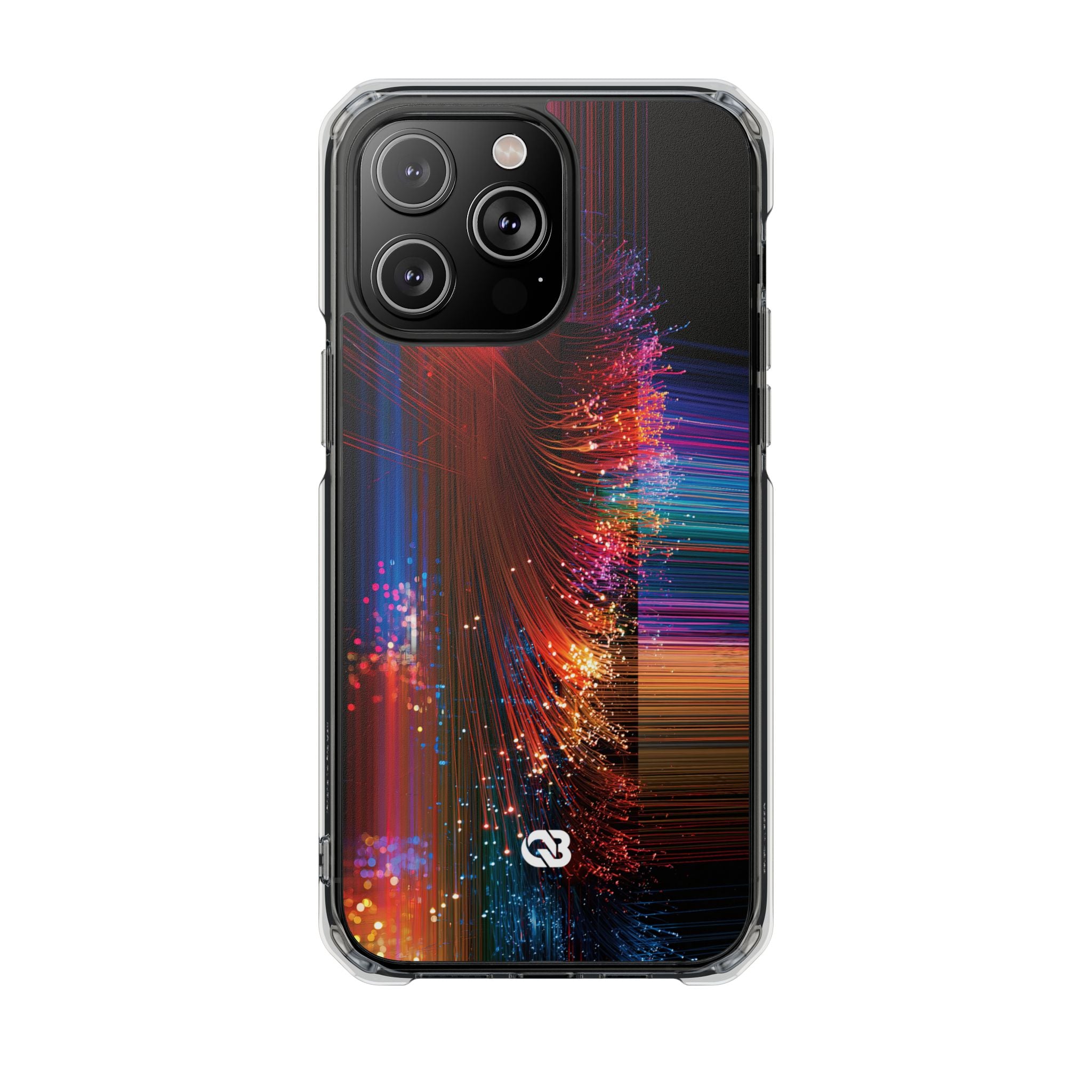 Black Impact MagSafe Phone Case for iPhone - Cyber Optic Streak