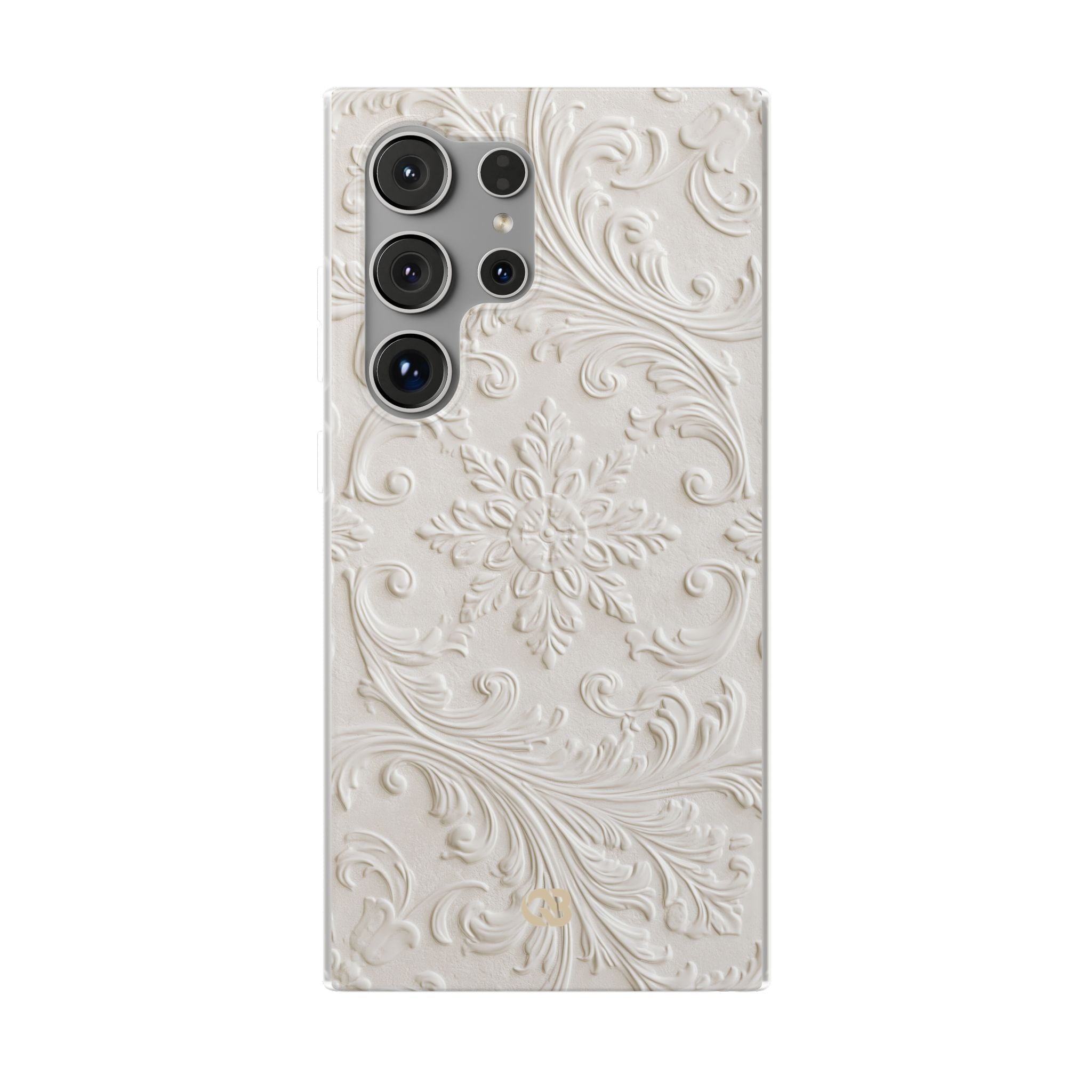 White Lite Phone Case for Samsung - Alabaster Floral Relief