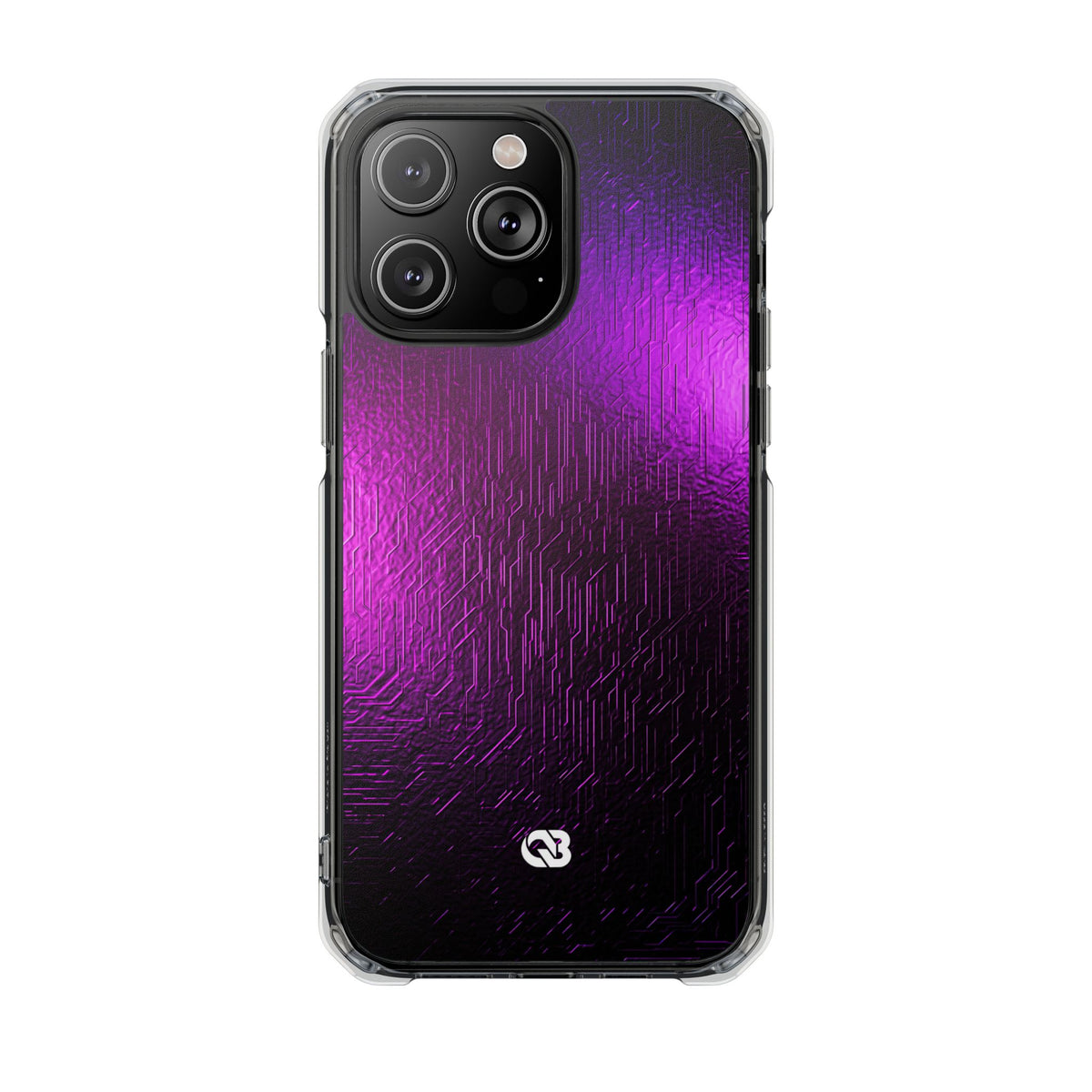 Violet Cyber Circuit · Clear Impact Magnetic Phone Case for iPhone · Purple