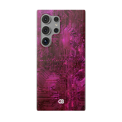 Magenta Circuit Trace · Lite Phone Case for Samsung · Pink