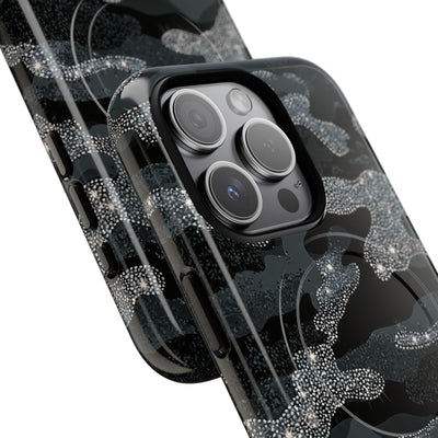 Glitter Shadow Camo · Tough 2.0 Magnetic Phone Case for iPhone · Black