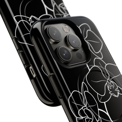 Black Tough 2.0 Magsafe Phone Case for iPhone - Noir Alabaster Orchid