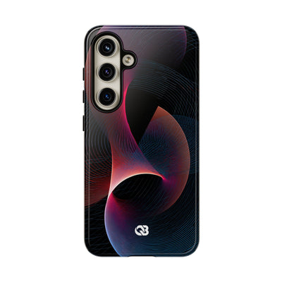 Black Tough Phone Case for Samsung - Cobalt Crimson Flux