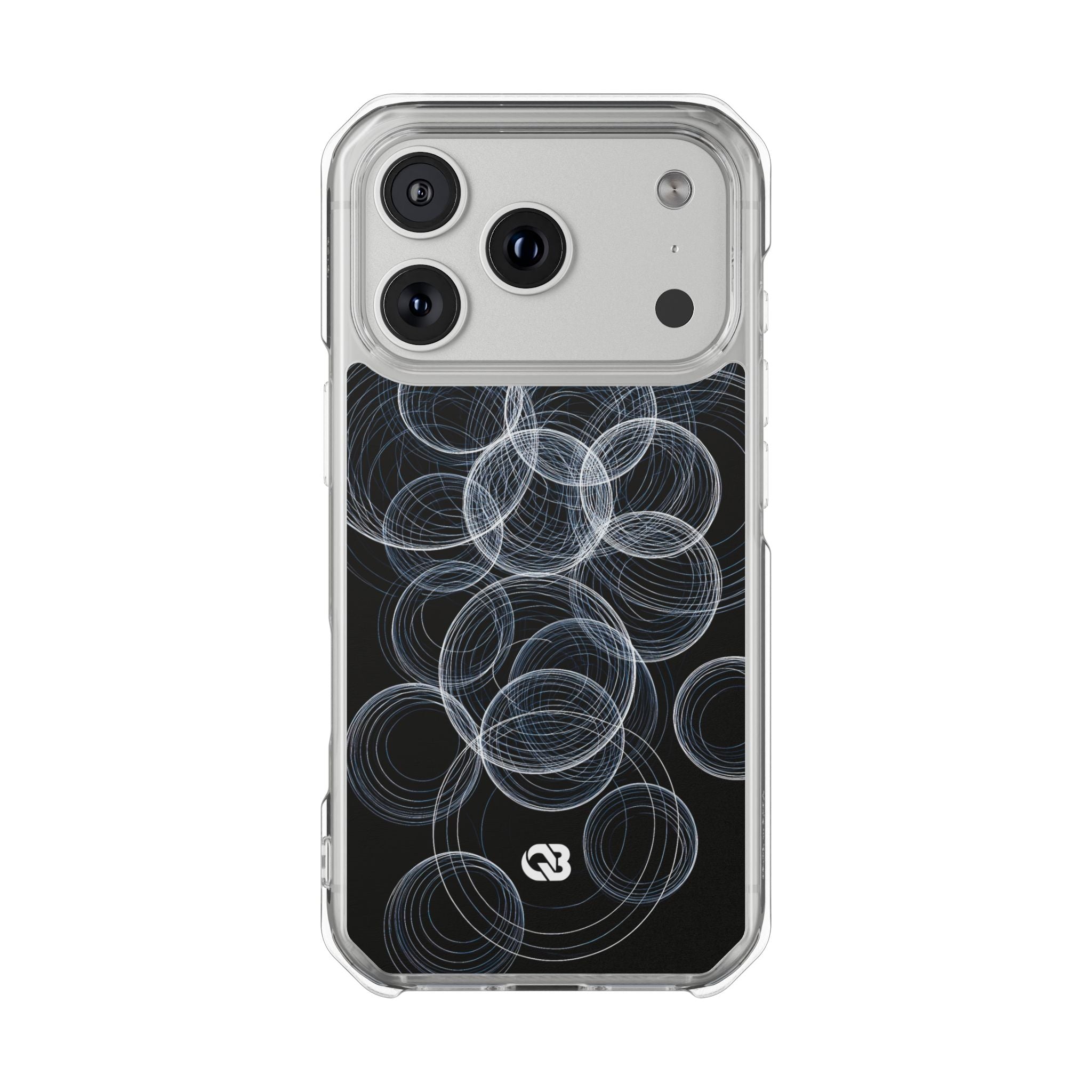 Black Impact MagSafe Phone Case for iPhone - Frosted Ring Matrix