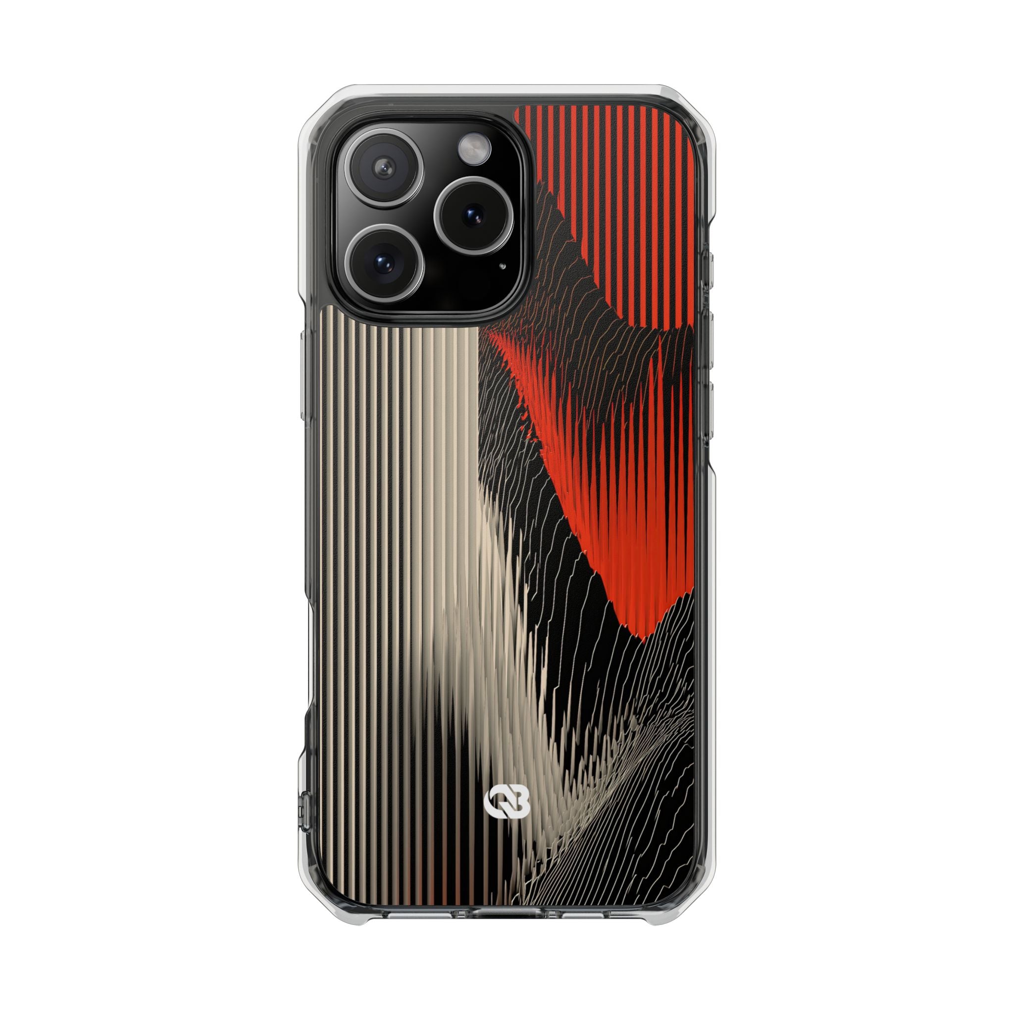 Red Impact MagSafe Phone Case for iPhone - Crimson Pulse Topo