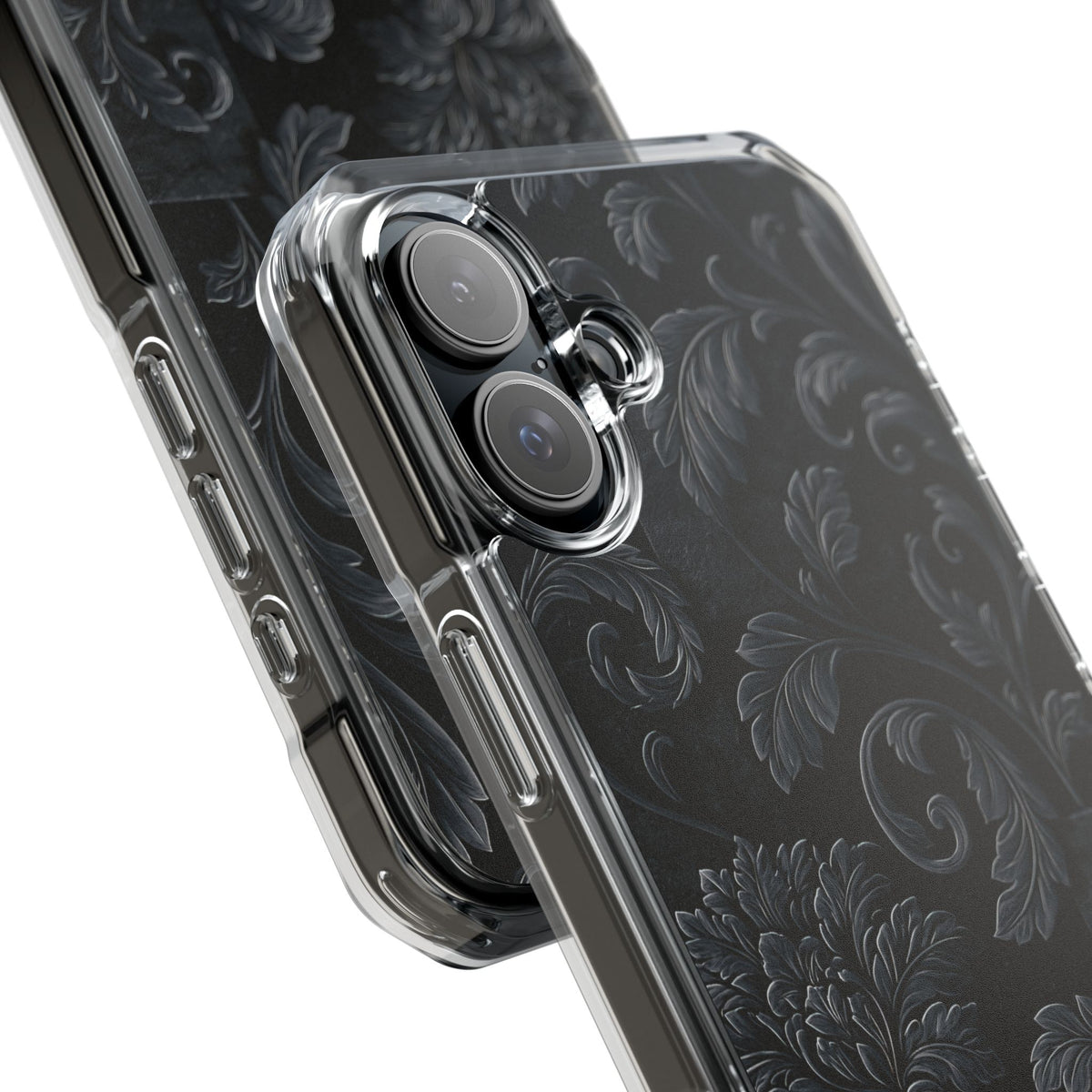 Obsidian Damask · Clear Impact Magnetic Phone Case for iPhone ·  Black