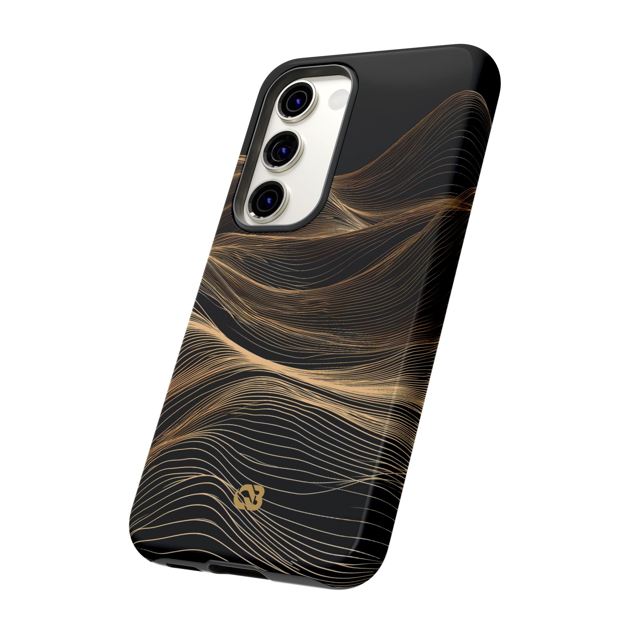 Black Tough Phone Case for Samsung - Copper Topo Ridge