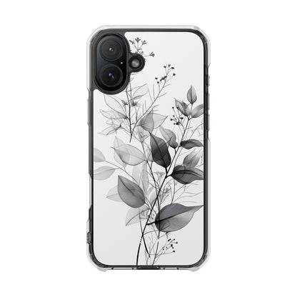 Veined Leaves Gray iPhone 16 Plus Case - Impact