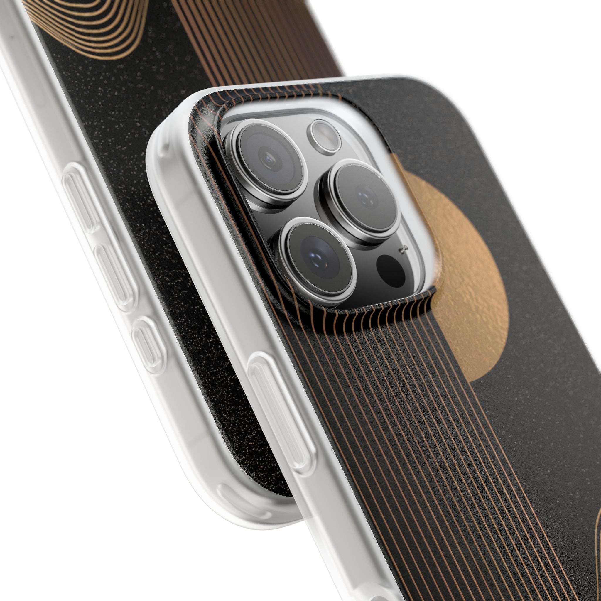 Gold Lite Phone Case for iPhone - Gilded Obsidian Dunes