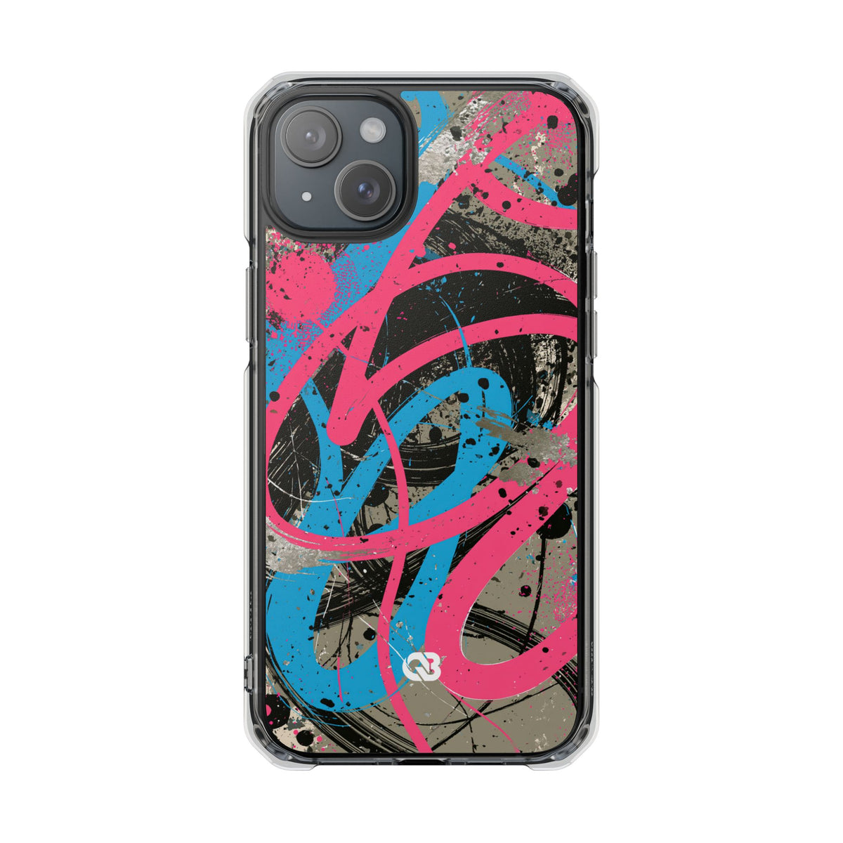 Cyber Splatter Flow · Clear Impact Magnetic Phone Case for iPhone · Pink