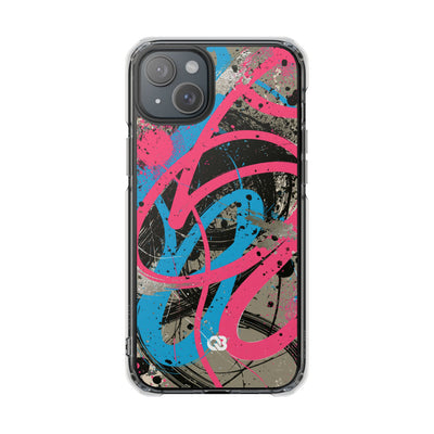 Cyber Splatter Flow · Clear Impact Magnetic Phone Case for iPhone · Pink