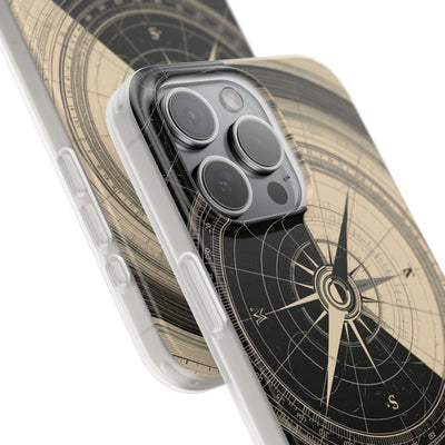 Beige Lite Phone Case for iPhone - Obsidian Nautical Blueprint
