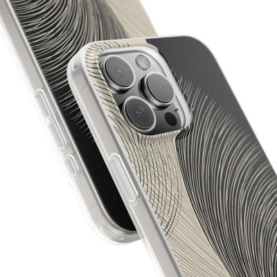 Beige Lite Phone Case for iPhone - Obsidian Cream Plume