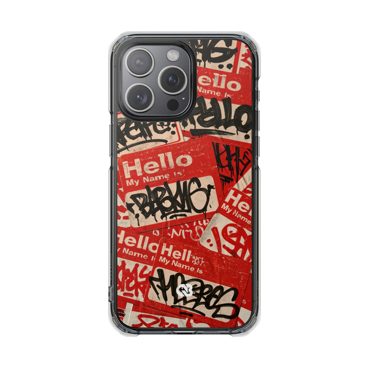 Slap Tag Collage · Clear Impact Magnetic Phone Case for iPhone · Red
