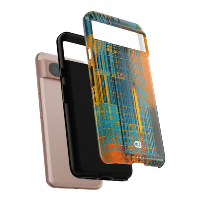 Cyber Glitch Stream · Tough Phone Case for Pixel ·  Teal