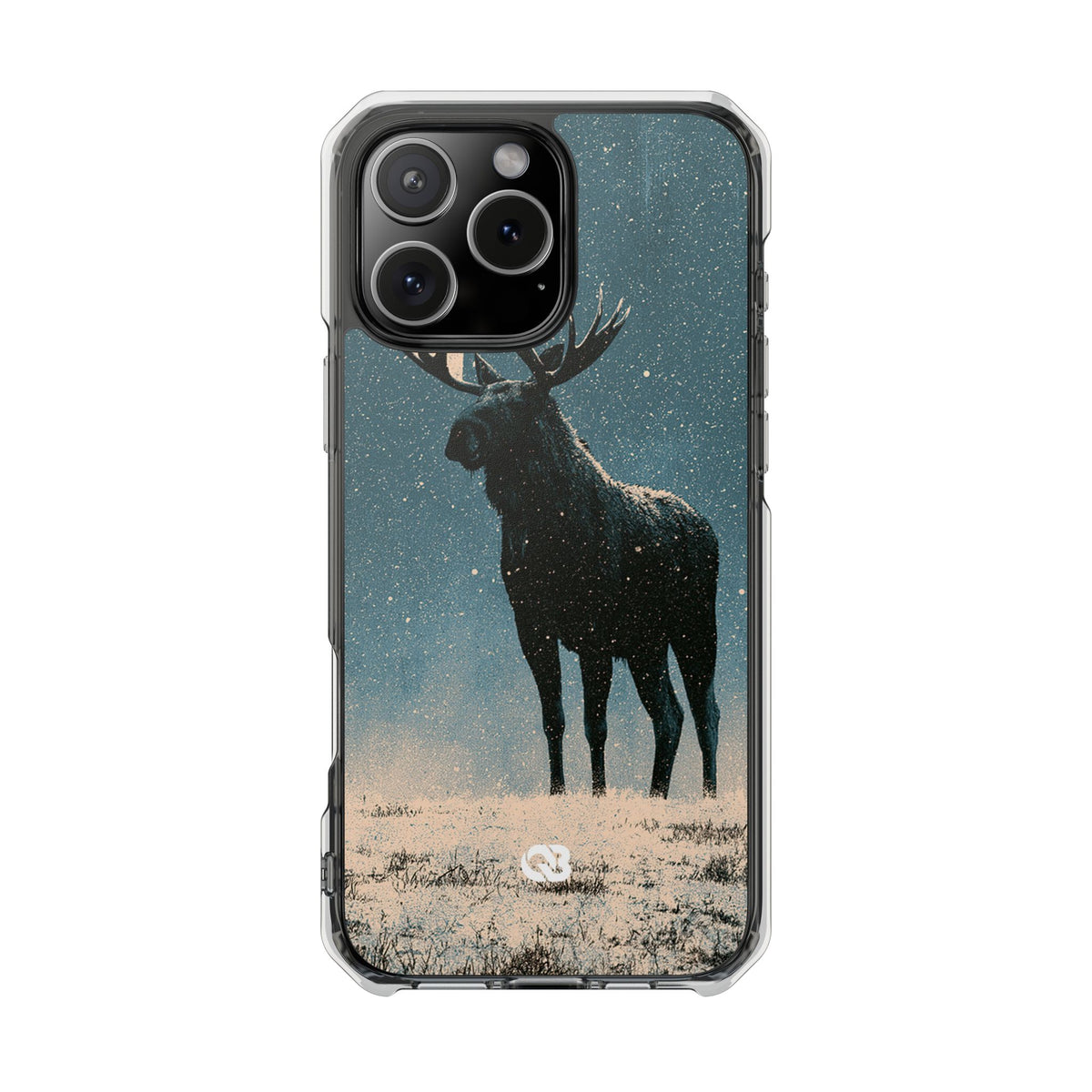Nordic Boreal Moose · Clear Impact Magnetic Phone Case for iPhone · Blue
