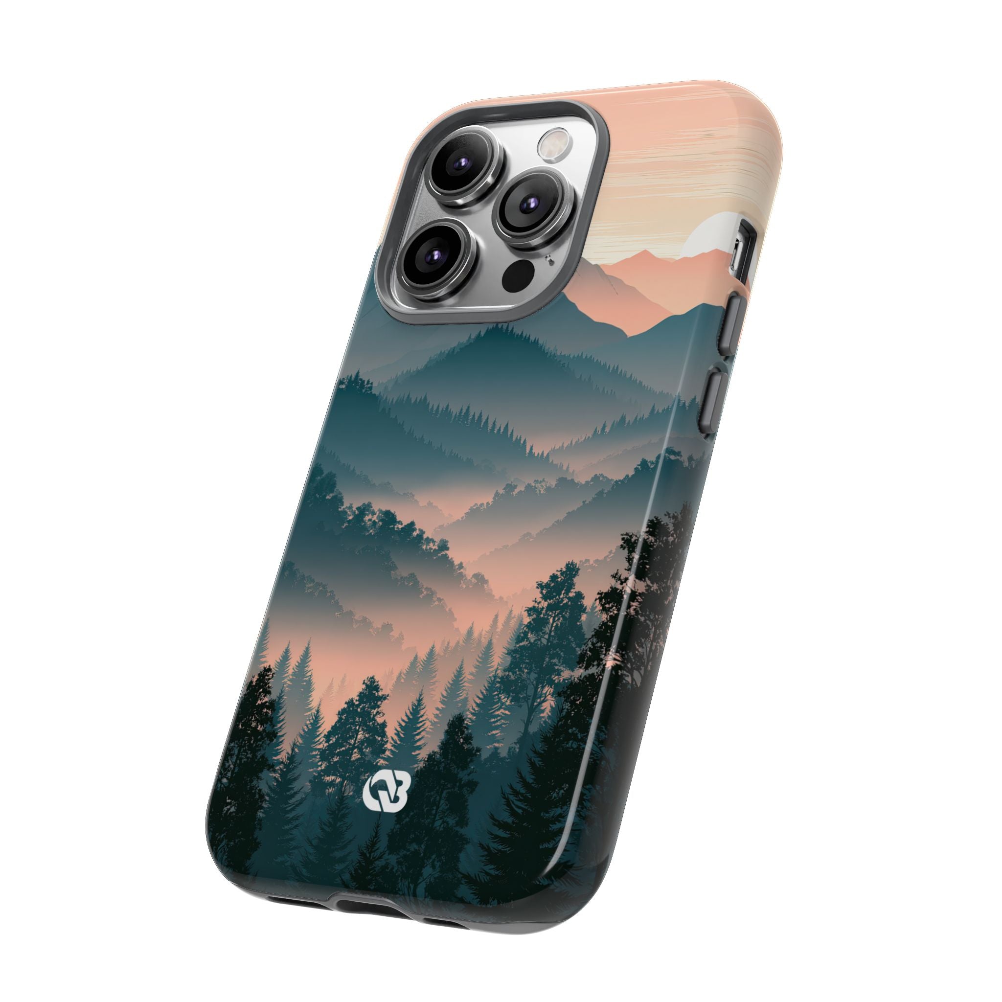 Teal Tough Phone Case for iPhone - Alpine Teal Horizon