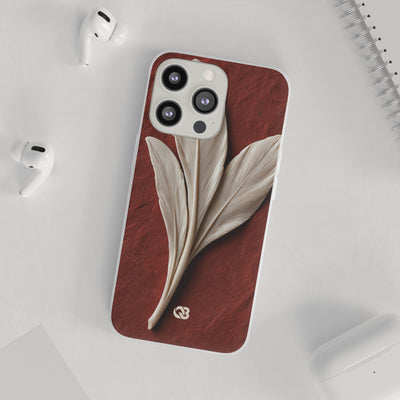 Carved Ivory Plume · Lite Phone Case for iPhone ·  Red