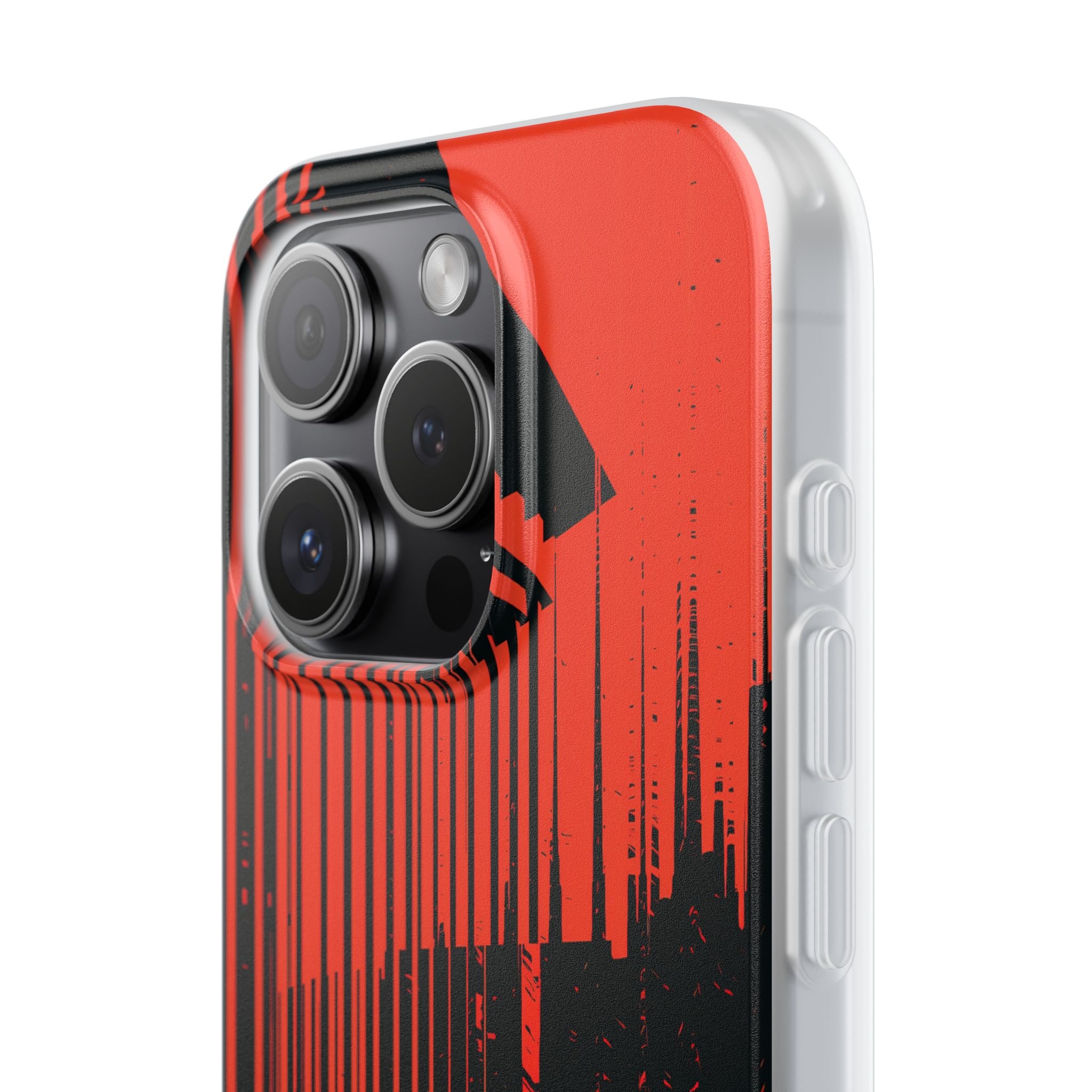 Red Lite Phone Case for iPhone - Crimson Brutalist Distortion