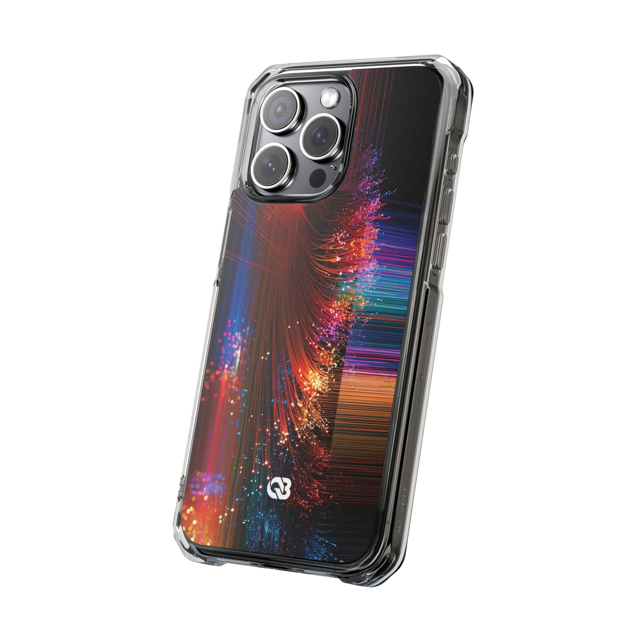 Black Impact MagSafe Phone Case for iPhone - Cyber Optic Streak