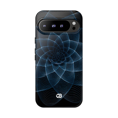 Blue Tough Phone Case for Google Pixel - Cobalt Geometric Bloom